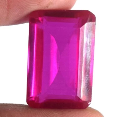Ebay 33,75 Ct Rubellit Turmalin Smaragdschliff Edelstein Natur Zertifiziert B... - Bild 1 von 4
