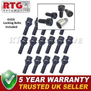 16x Bolts Black + 4x EVO5 Locking Wheel Bolts For BMW Z4 2004-2009 Steel Wheels - Picture 1 of 1