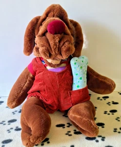 Vintage 17" Ganz Brothers Wrinkles The Dog Hand Puppet Plush Corduroy 1981 - Bild 1 von 4