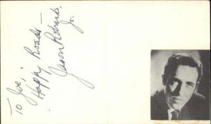 Jason Robards Jr d. 2000 Actor All the President's Men Signed 3" x 5" Index Card
