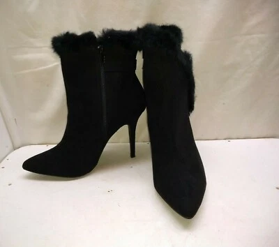 Anne Michelle Black Fabric Zipper Ankle Stiletto Heel Pump Boot Women's Shoe 10M - Image 1 of 4