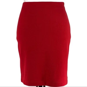 Casual Corner by Green Envelope Women's NWT Red Knit Stretch Career Skirt S/W27 - Picture 1 of 9