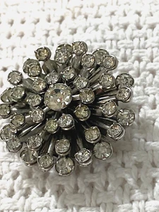 Vintage Dazzling Rhinestone Brooch - Picture 1 of 13