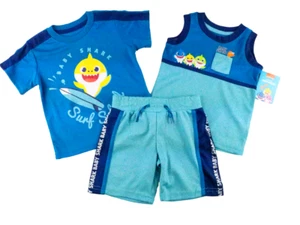 Pinkfong Baby Sharks Surf School 3 piezas Juego de Pantalones Cortos para Niños Pequeños 2T - Imagen 1 de 6