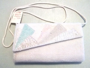 NEU ETIKETT 1980er JACOBSON'S Perlen PASTELL schillernd GEOMETRISCH Clutch Tasche Handtasche - Bild 1 von 19