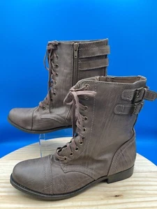Rampage Jaycer Women's Sz 10US Brown Zip Lace-up Ankle Combat Boots - Picture 1 of 13