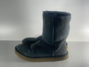 UGG Damen Stiefel Größe 6 (39) gebraucht blau Wildleder Winter Schnee Kunstfell Linien Boots -A28 - Bild 1 von 7