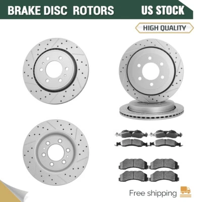 Front Rear Rotors Ceramic Pads for 2007 - 2009 Ford Expedition Lincoln Navigator - Image 1 of 4