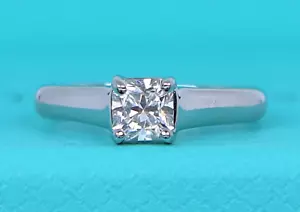 $5,750 Tiffany Co Lucida Platinum .56ct I VVS1 Diamond Engagement Ring Size 4.25 - Picture 1 of 11