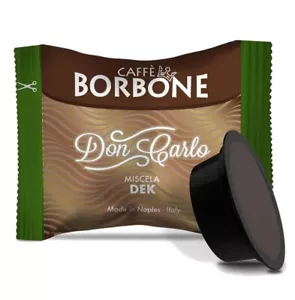 100 Kapseln Kaffee Bourbon Don Carlo DEK ENTKOFFEINIERTE MISCHUNG A Modo Mio - Bild 1 von 24