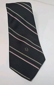 Vintage Christian Dior Tie Stripes Authentic Dior Monogram Luxury Necktie 58" - Picture 1 of 13
