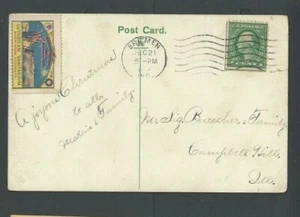1922 Charity Label From Lutheran Sanitarium On Greeting Card Scarce - Picture 1 of 1