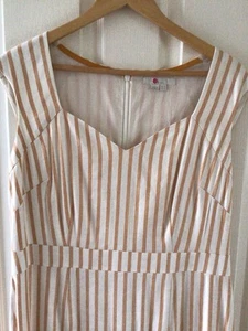 Boden Sleeveless Linen Stripped Shift Dress 16 - Picture 1 of 6
