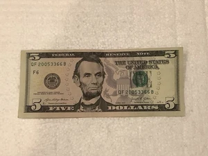 2021 $5 Dollar Bill Miss Cut Error Off Center Currency US Note . - Picture 1 of 2