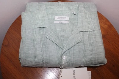 CAMISA INFORMAL MURANO BAIRD MCNUTT PARA HOMBRE 100% LINO MANGA CORTA TALLA M SLIM FIT Foto 1 de 4