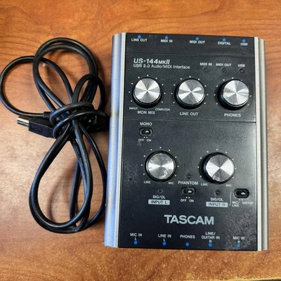 Tascam US144MKII USB 2.0 Audio MIDI Interface Bus-powered - TESTED - Image 1 of 4