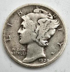 1929 D Mercury Dime F/VF You Grade It! 90% Silbermünze Kostenloser Versand! - Bild 1 von 4