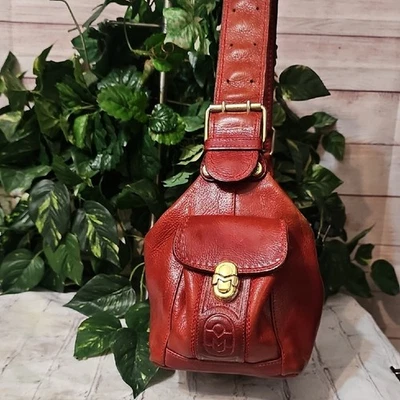 Bolsa de ombro Marino Orlandi tijolo couro vermelho - Imagem 1 de 4