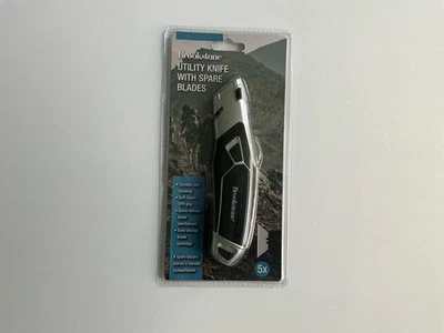 Cuchillo utilitario Brookstone con cuchillas de repuesto carcasa de zinc agarre suave al tacto NUEVO Foto 1 de 2