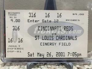 Cardinals Reds Ticket Stub Pujols Rookie RC Game #34 RBI #47 5/26/2001 Mint - Picture 1 of 2