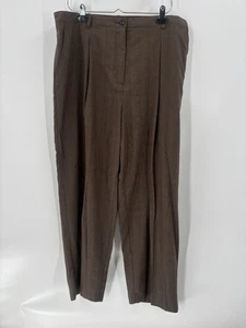 Chadwicks Pants Womens 20W Brown Plaid Pleated High Rise Slacks Polyester 80s - Picture 1 of 15