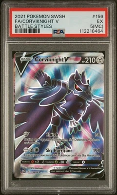 PSA 5(MC) 2021 Pokémon SWSH FA / Corviknight V Battle Styles #156 EX TOTAL POP 1 - Image 1 of 2