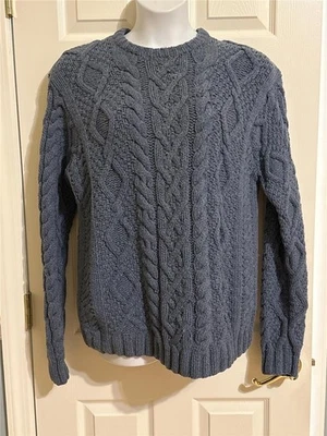 Suéter grande de lana de cordero tejido con cable de pescador vintage de mujer J Crew Foto 1 de 4