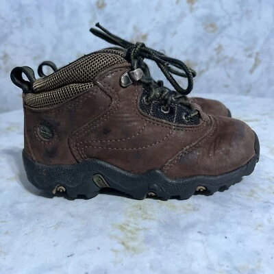 Timberland Euro Hiker Niño Pequeño Juvenil Talla 10 Zapatos Marrón Negro Cuero Botas de Combate Foto 1 de 4