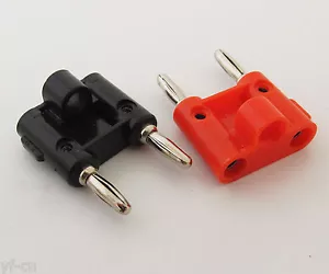 50x Nickel Plated Screw Type Dual Banana Plug Speaker Cable Amplifier Connector - Picture 1 of 2