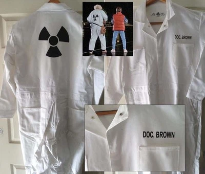 BACK TO THE FUTURE DOC BROWN Hi Quality Radiation JUMPSUIT COSTUME Halloween - Image 1 of 3