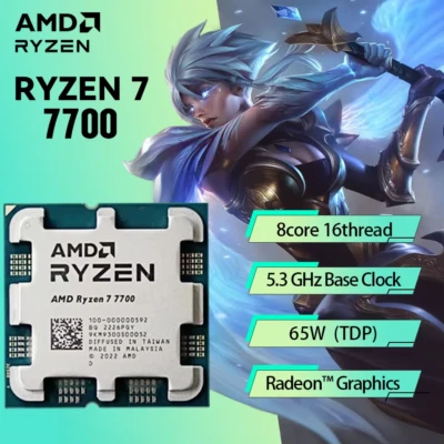 Ryzen 7, 7700 4.5 Ghz 8-Core 16-Thread CPU Processor 5NM L3=32M Socket AM5 - Image 1 of 4