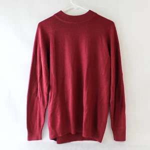 Sarah Bentley Maroon Knit Sweater Women's Size S Back Zipper Pre-Owned - Picture 1 of 5