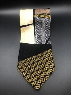 "Corbata geométrica MODA ITALY 100 % SEDA 59"" X 4""" Foto 1 de 4