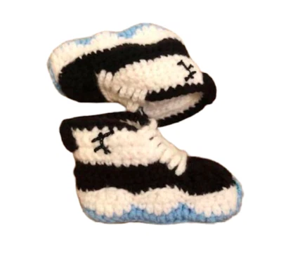 钩针婴儿运动鞋 J 篮球 Air Concord 蓝色白色黑色男孩网球 — 第 1/4 张图片