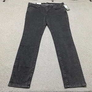 NWT H&M Mens Jeans sz 40x32 Gray Denim Skinny Leg Stretch Dark Wash Mid Rise New - Picture 1 of 12