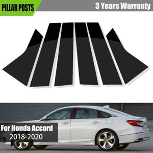 Polished Black Window Pillar Posts Door Trim Cover For Honda Accord 2018-2020 - Imagen 1 de 5