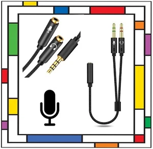 Cable adaptador de audio divisor de micrófono de 3,5 mm 4 polos para auriculares para juegos PS5 PS4 Xbox - Imagen 1 de 7