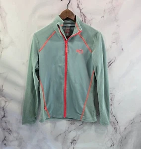 Kari Traa Jacket Womens Small Blue Fleece Full Zip Neon Sweatshirt Mid Layer - Picture 1 of 13