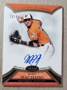 2013 Topps Tier One On The Rise Manny Machado Autograph /99 Baltimore Orioles