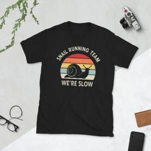 Vintage Marathon Snail Running Team Funny Runner Short-Sleeve Unisex T-Shirt - Picture 1 of 7