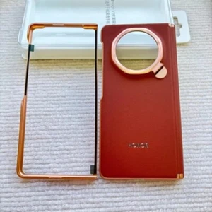 Original Para HONOR Magic V3 Luxury PU Leather Back Case W/ Anti-fall Side Frame - Bild 1 von 16