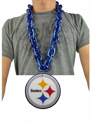 New NFL Pittsburgh Steelers BLUE Jumbo Size Necklace Foam Made USA Cover