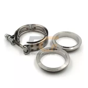 V-Band Clamp + Flanges 4 inch 102mm 304 Stainless Steel for Exhaust Pipes - Foto 1 di 4