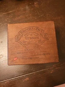 Brooks & CO’s Tebson Corona Size Wood Cigar Box (empty) - Picture 1 of 8
