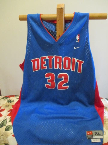 Richard Hamilton Detroit Pistons #32 Nike Stitch Basketball Jersey XL Swingman * Cover