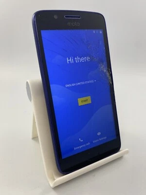 Motorola Moto G5 Blue Unlocked 16GB 5.0" 13MP 2GB RAM Android Smartphone Cracked - Image 1 of 4