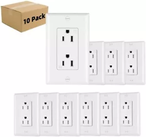 Presa di uscita da 10 confezioni, ricevitore duplex Decora 15 Amp, resistente alle manomissioni 125 Volt - Foto 1 di 7
