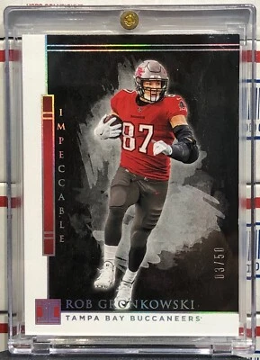 2020 PANINI IMPECCABLE ROB GRONKOWSKI, #94, SILVER PARALLEL, SERIAL #03/50, HOF - Image 1 of 2