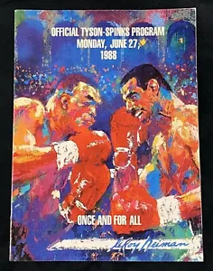RARE MIKE TYSON v MICHAEL SPINKS FIGHT PROGRAM & SCORECARD 6/27/1988 NEIMAN ART - Picture 1 of 3