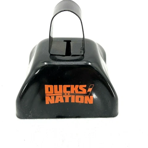 Anahiem Ducks Nation Cowbell Black Metal Orange Souvenir Team Rally Noise Maker Cover